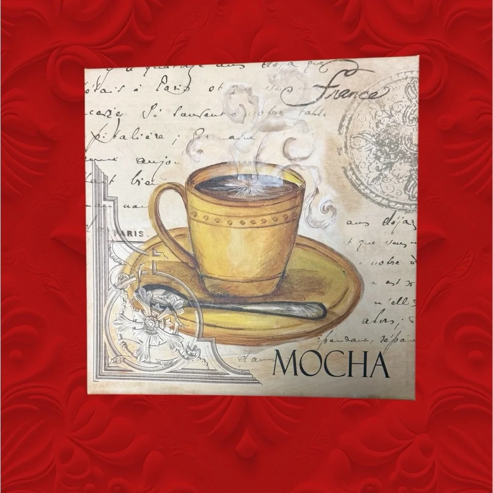 Mocha Coffee Cup Canvas Wall Art